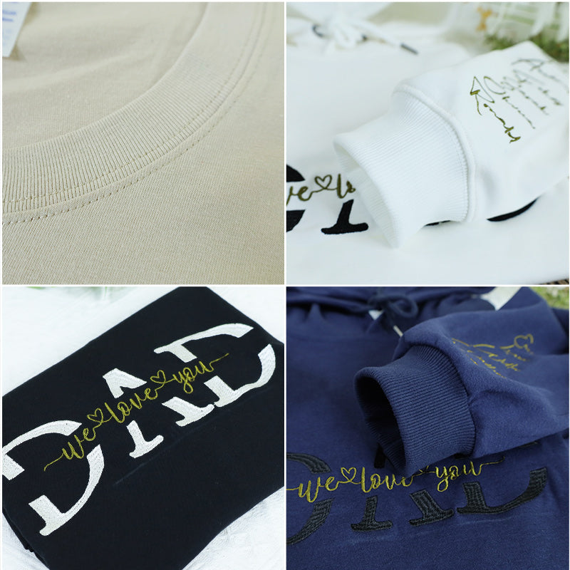 Dad Embroidery Hoodie Personalized, Father T-Shirt Gift, Cool Dad Sweatshirt