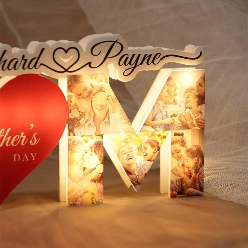 Personalized Photo Letter Night Light Acrylic Lamp Mother's Day Gift