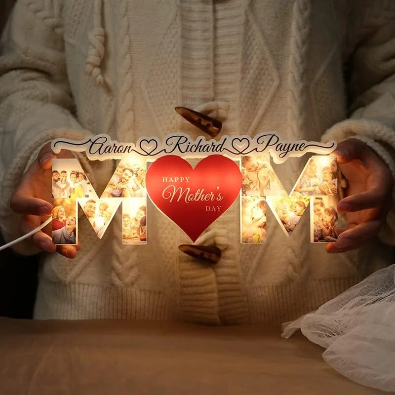 Personalized Photo Letter Night Light Acrylic Lamp Mother's Day Gift