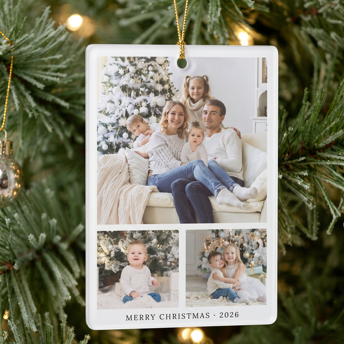 Postcard Christmas Ornament with Your Photo — Double-Sided, Pick Your Favorite Design