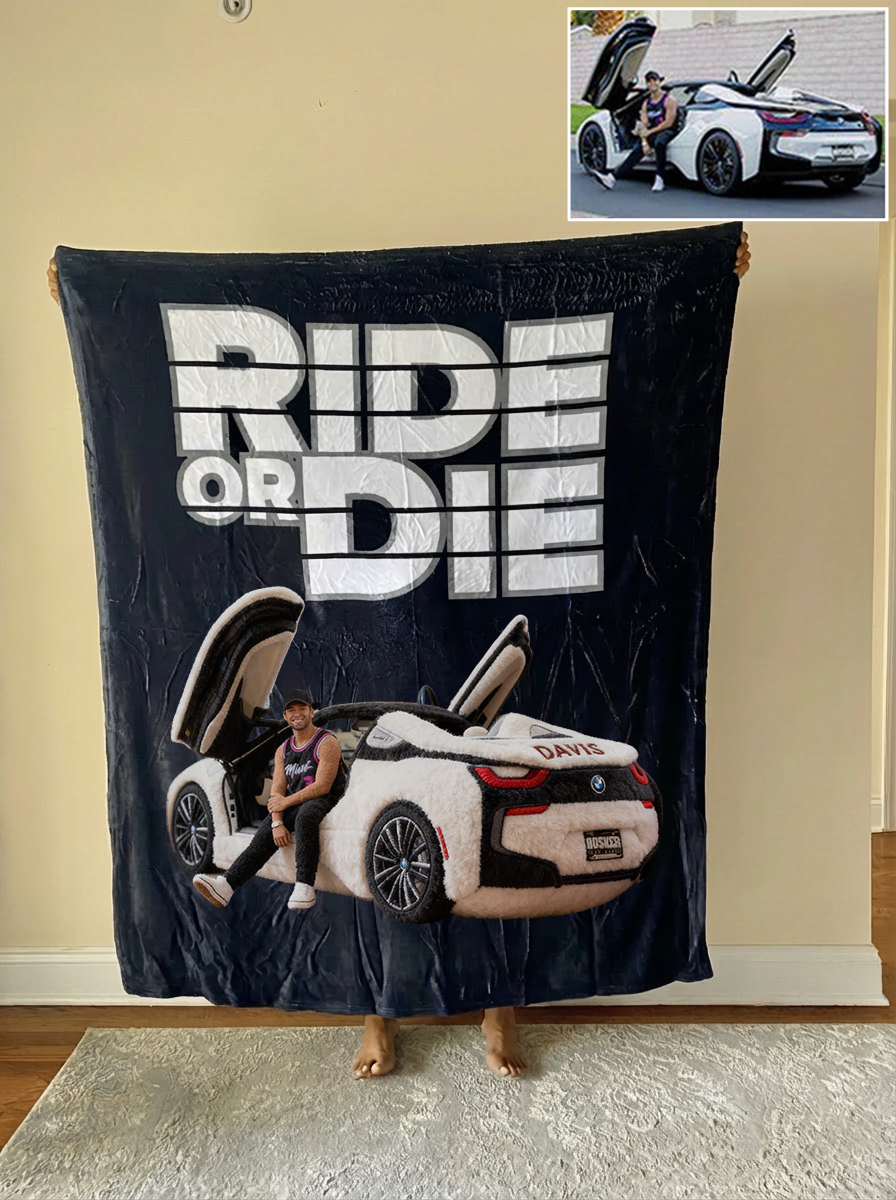 Ride or Die Custom Car Fleece Blanket