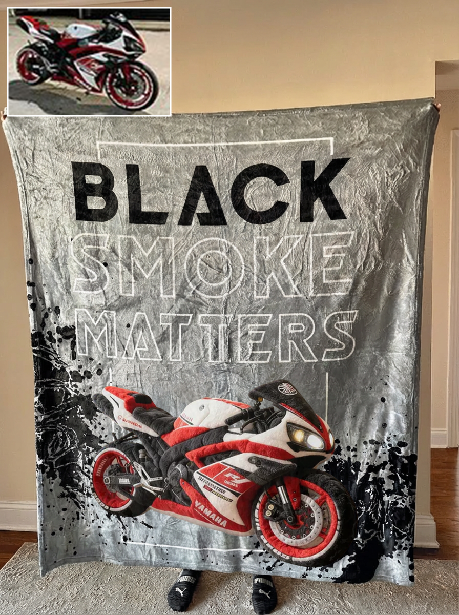 Black Smoke Matters Custom Truck Fleece Blanket