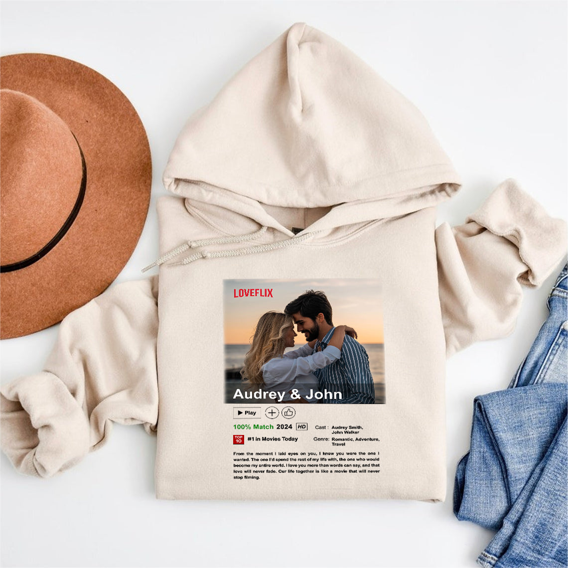 ⭐️Custom LOVEFLIX Movie Photo Shirt With Your Love Story