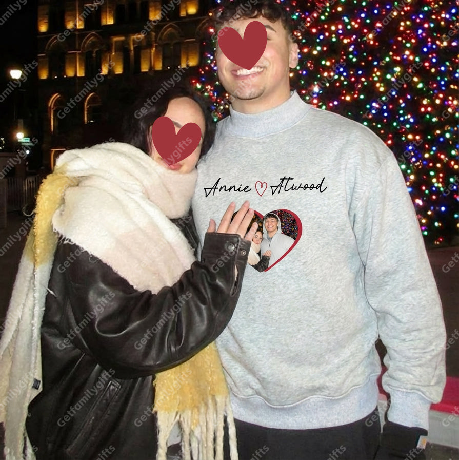Custom Reversible Mockneck With A Photo Of Her Boyfriend On The Inside - The Perfect Valentine's Day Gift!