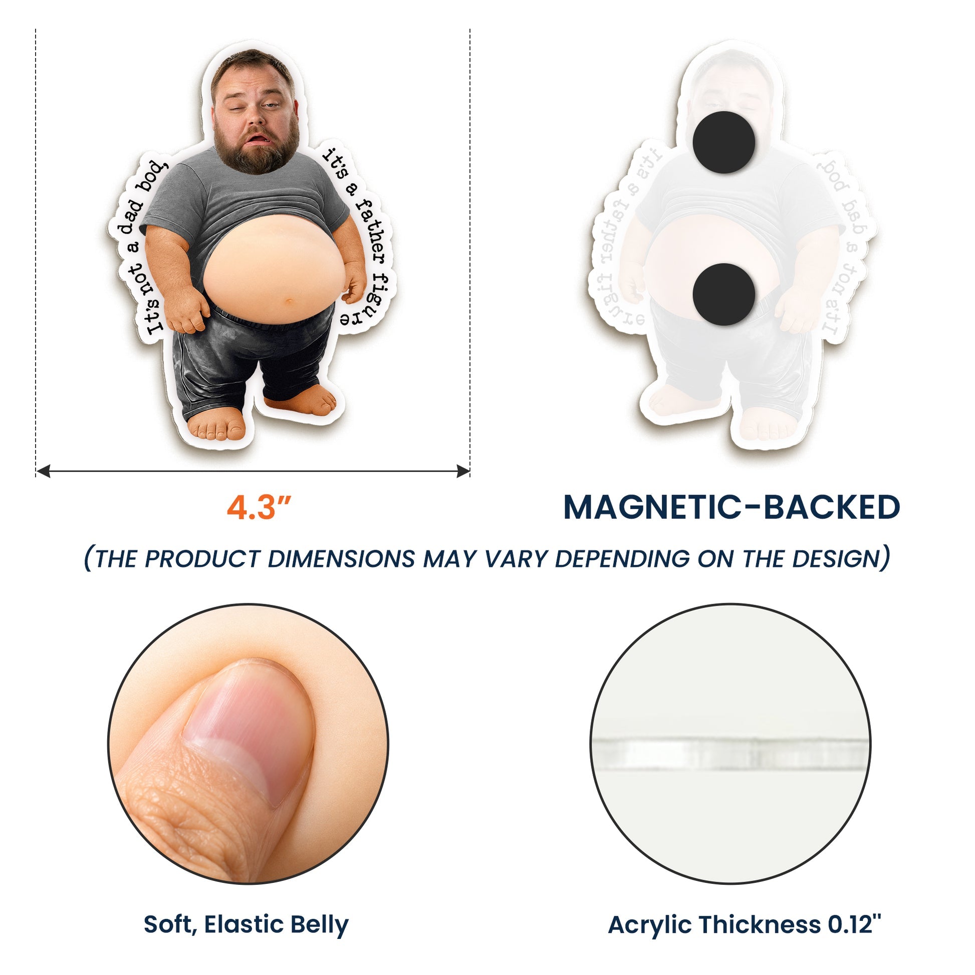 It’s Not A Dad Bod, It’s A Father Figure - Funny Father's Day Gift - Personalized Fridge Magnet