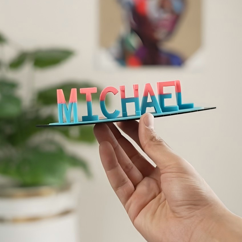💕 Customized Two-color 3D Printing Flip Name