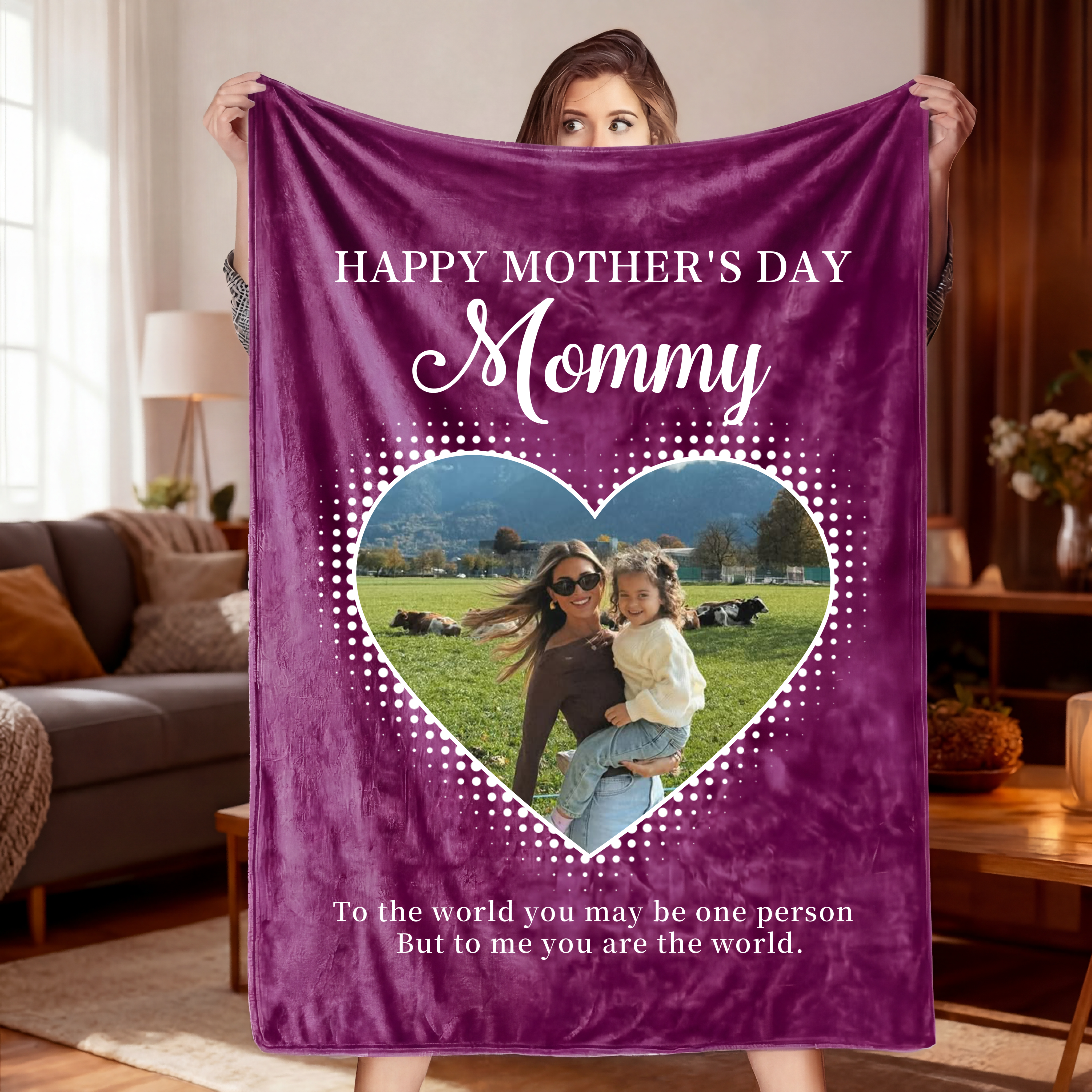 Custom Mommy Love Photo Blanket