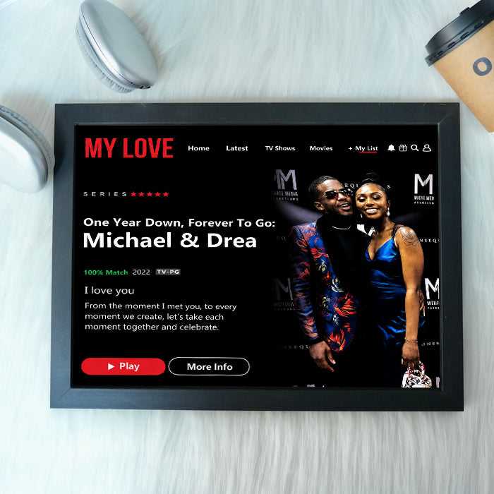 Custom Loveflix Custom Photo Frame – MY LOVE Story, Made Into a Movie