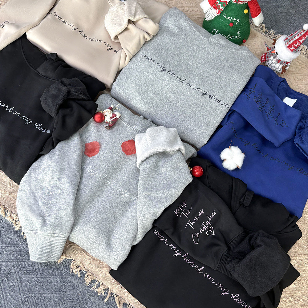 Klamay™ Plus Velvet Style-Custom I wear my heart on my sleeve Sweatshirt/Hoodie