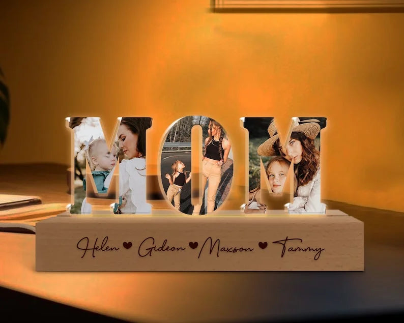 Personalized Photo Night Light, Gift for Mom, 3D Photo Night Lamp, Mom Birthday Gifts