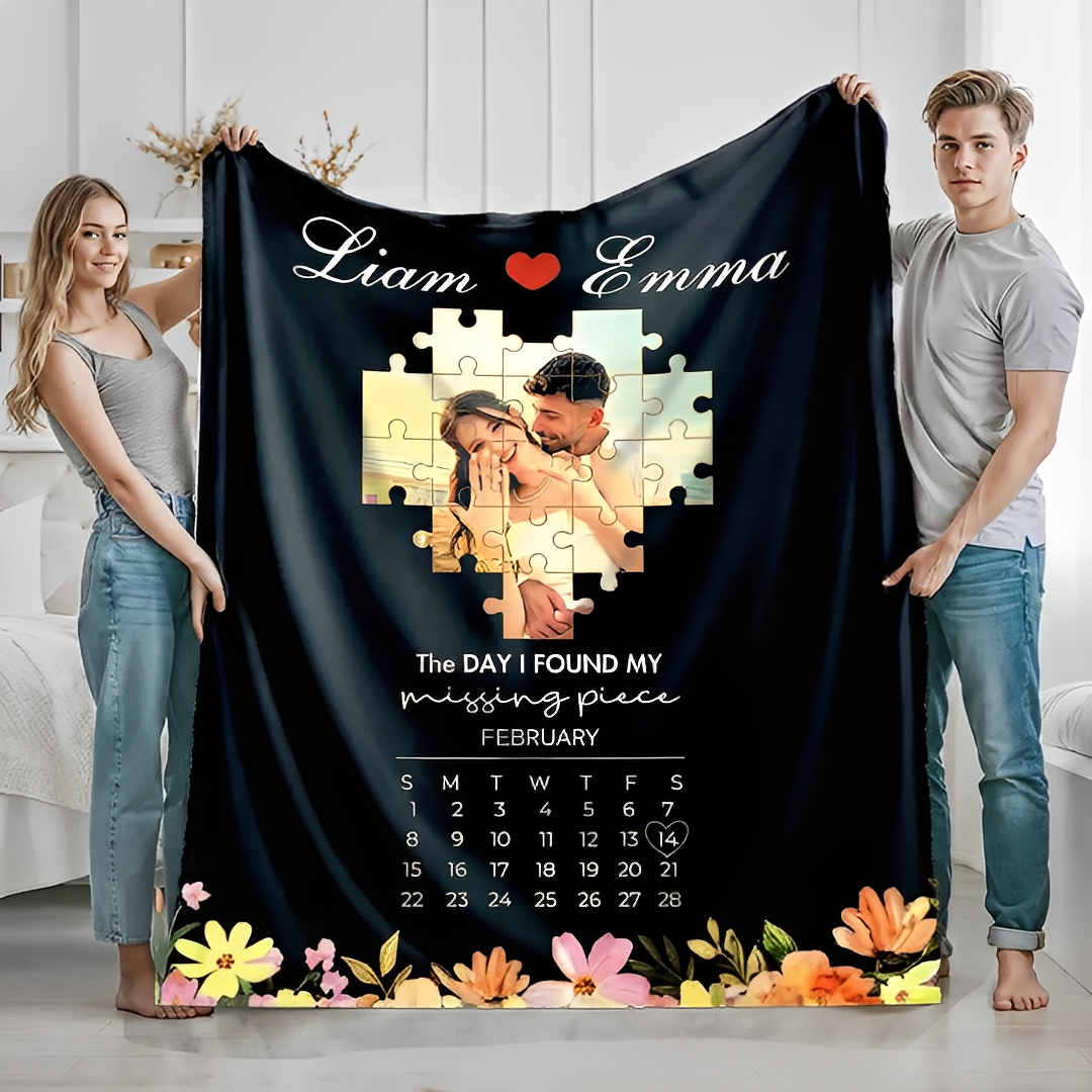 The Day I Found My Missing Piece Blanket Photo Blanket For Couple