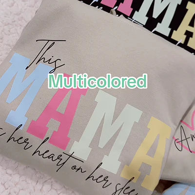 Wear Your Heart on Your Sleeve – Personalized Mama Sweatshirt with Kids’ Names | for Mom and Grandma Gift
