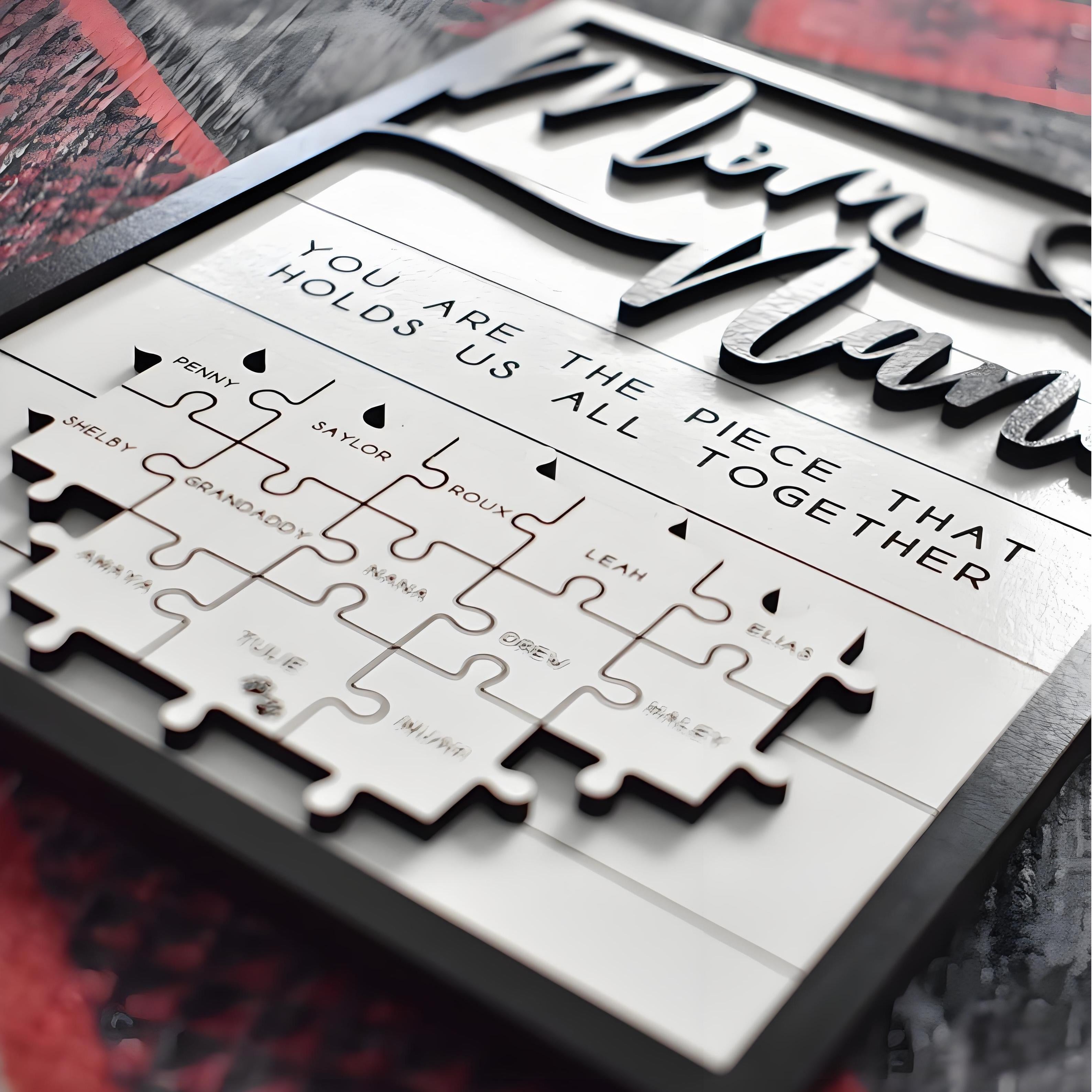 Custom Mom And Nana Puzzle Sign For Heart-Felt Gift You Are The Piece That Holds Us Together