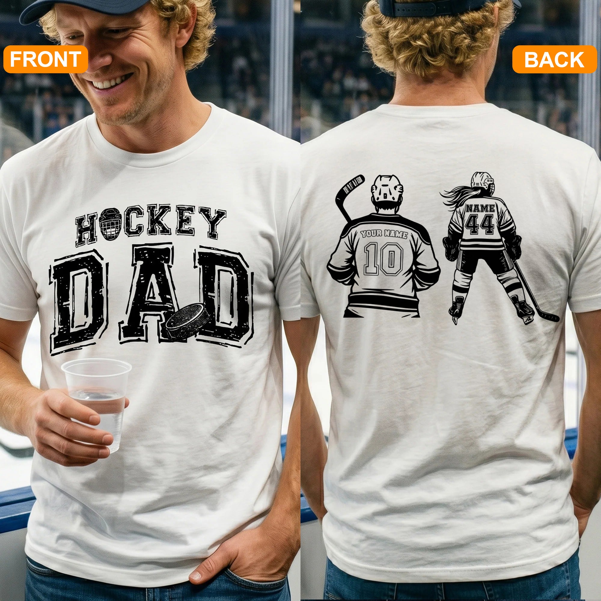Custom Hockey Dad Shirt Personalized Father's Day Gift for Daddy