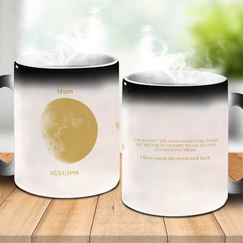 REAL Moon Phase - Color Changing Magic 3D Effect Printed Mug-For Mom,Mother's Day Gift