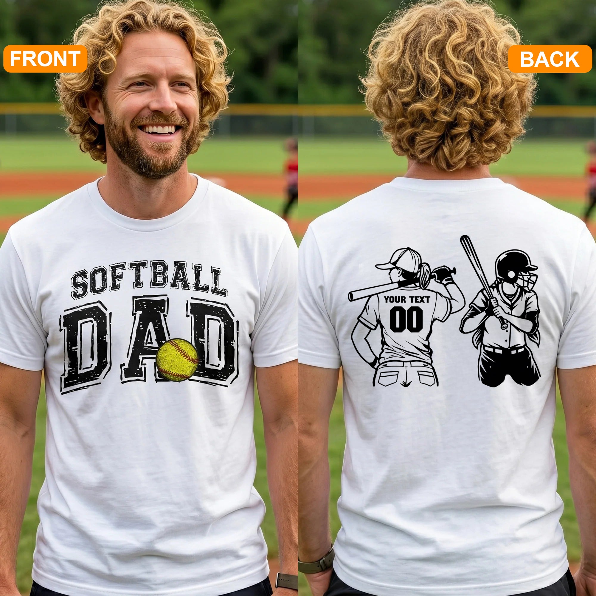 Custom Softball Dad Shirt Personalized Father's Day Gift for Daddy