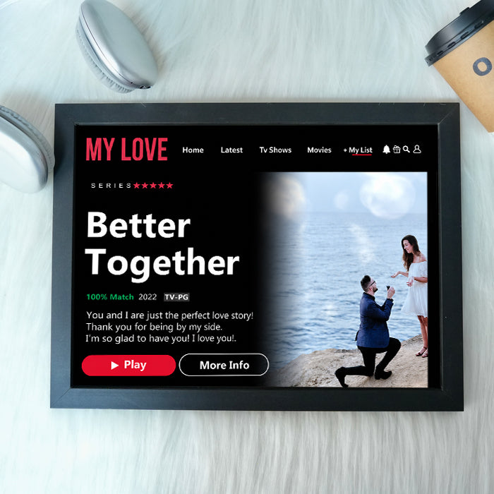 Custom Loveflix Custom Photo Frame – MY LOVE Story, Made Into a Movie