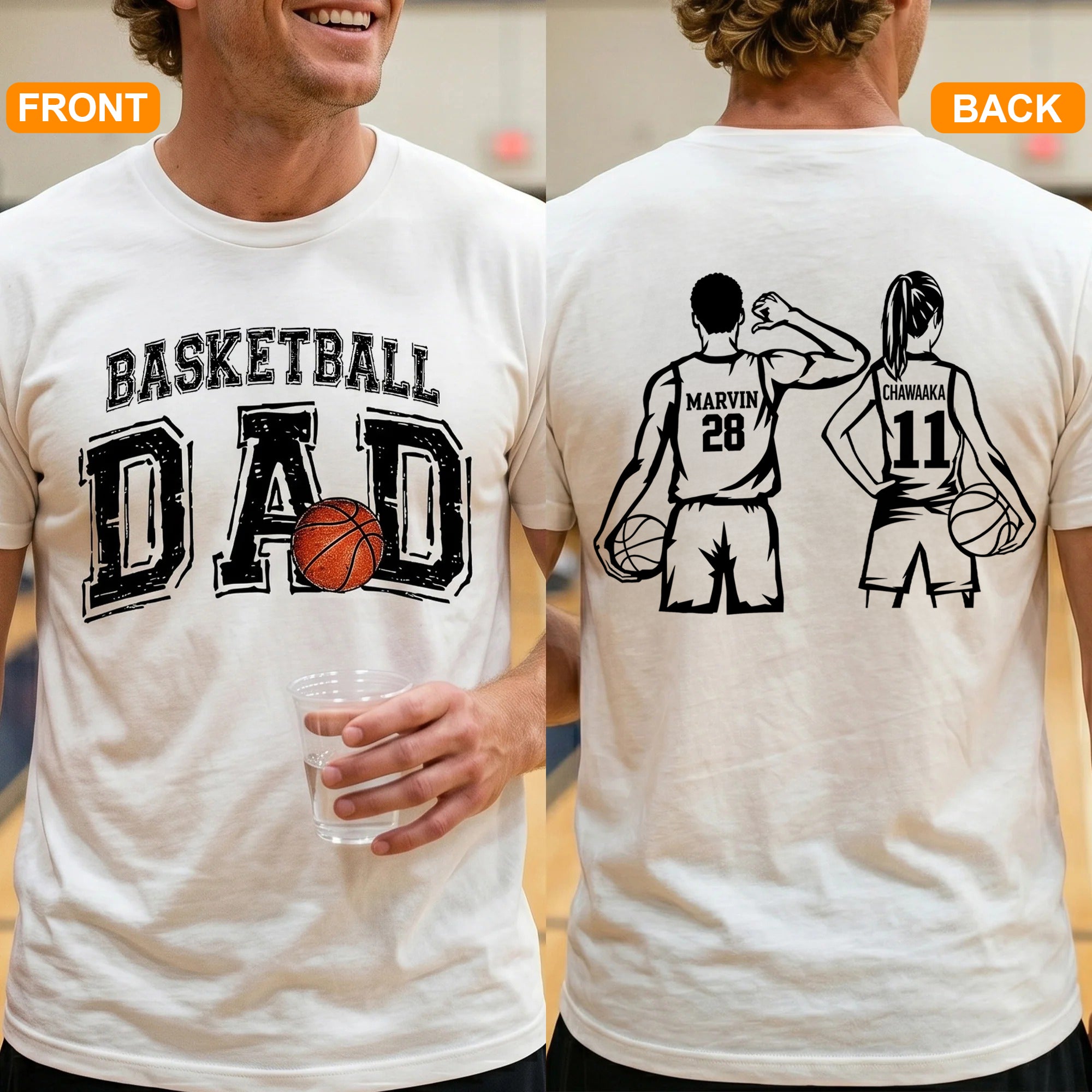 Custom Basketball Dad Shirt Personalized Father's Day Gift for Daddy
