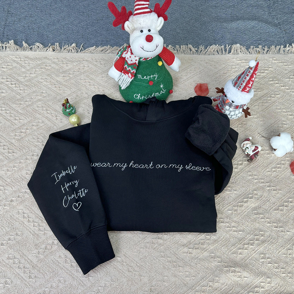 Klamay™ Plus Velvet Style-Custom I wear my heart on my sleeve Sweatshirt/Hoodie