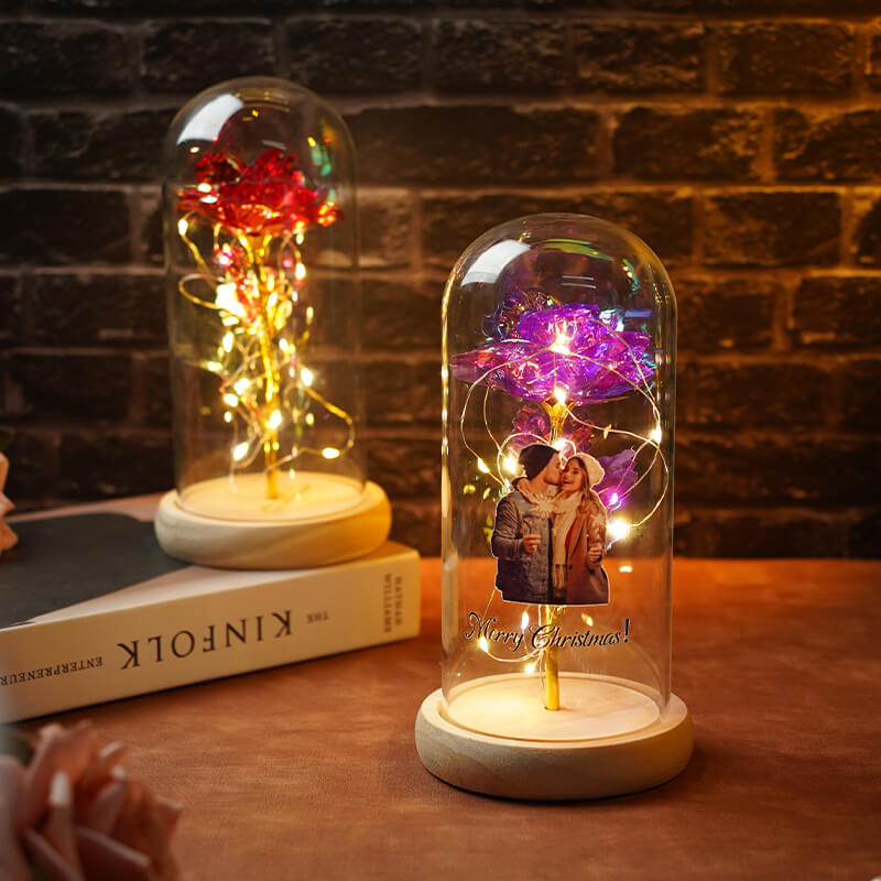 Customized Photo Preserved Flower Night Light