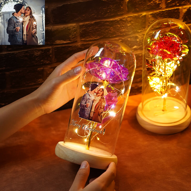 Customized Photo Preserved Flower Night Light
