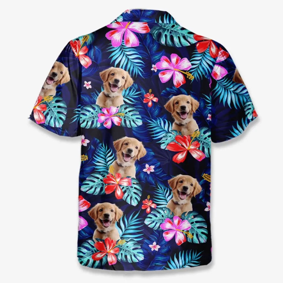 Custom Pet Photo It's Summer & Time For Wandering - Unisex Tropical Hawaiian Aloha Shirt