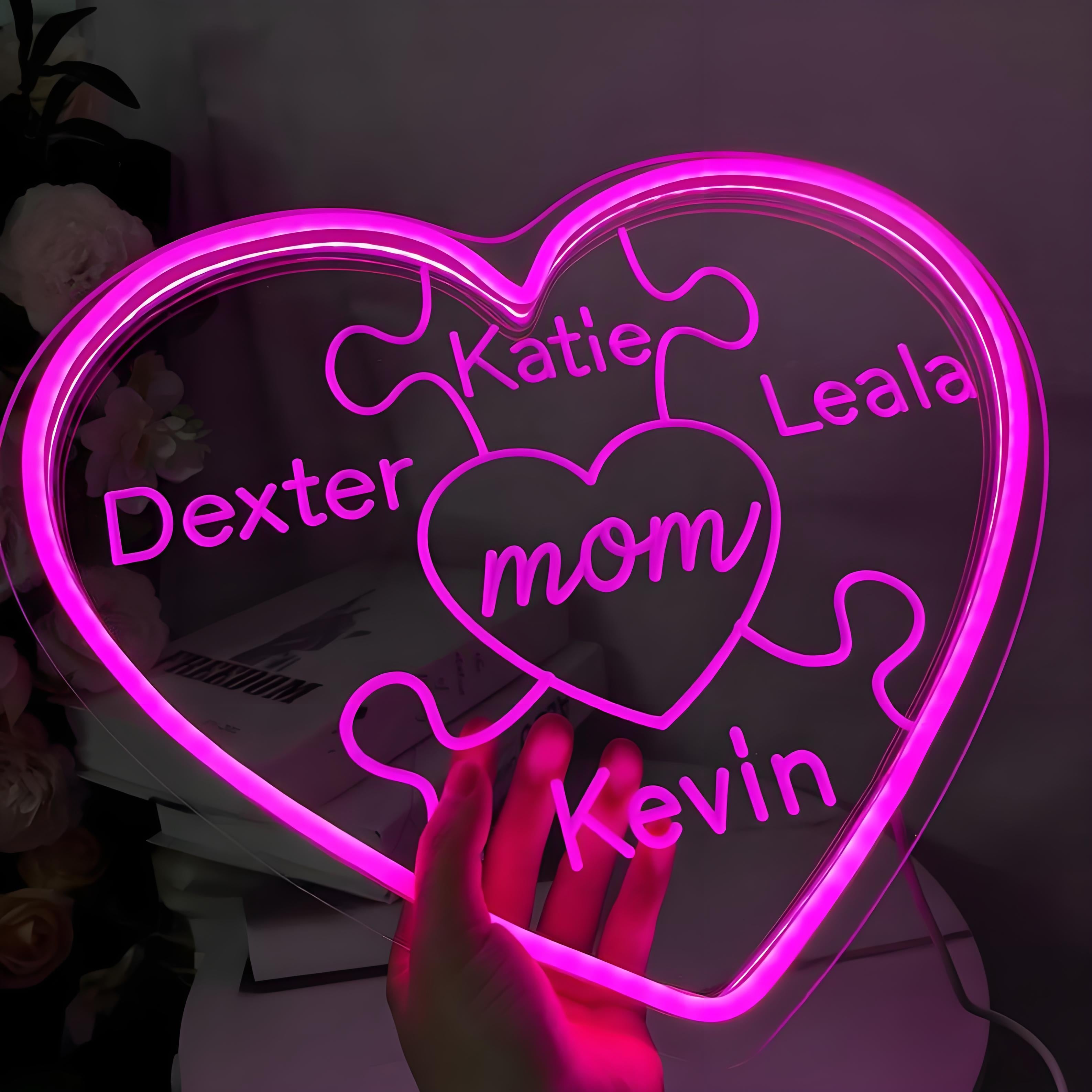 Custom Mom Puzzle Neon Sign,Gift For Mother's Day Gift