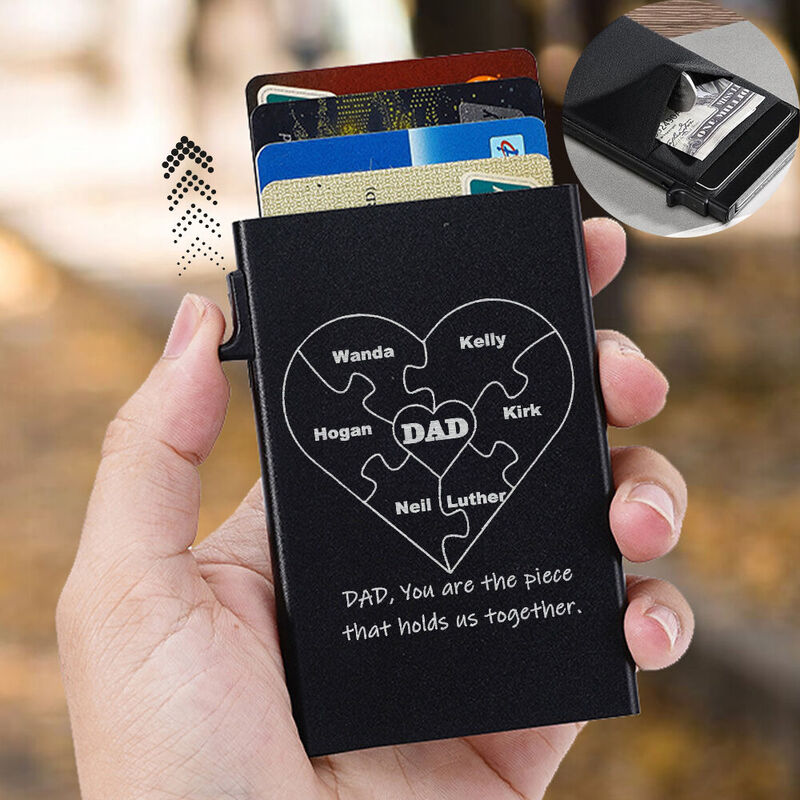 Personalized Pop-Up Card Holder With Individual Heart Pattern For The Best Dad