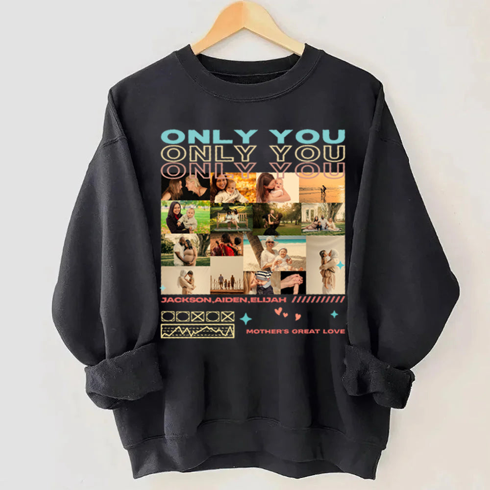 Klamay™ Unique Custom Photo Tee 💗 Crewneck 💗 Hoodie For Mother's Day Gift