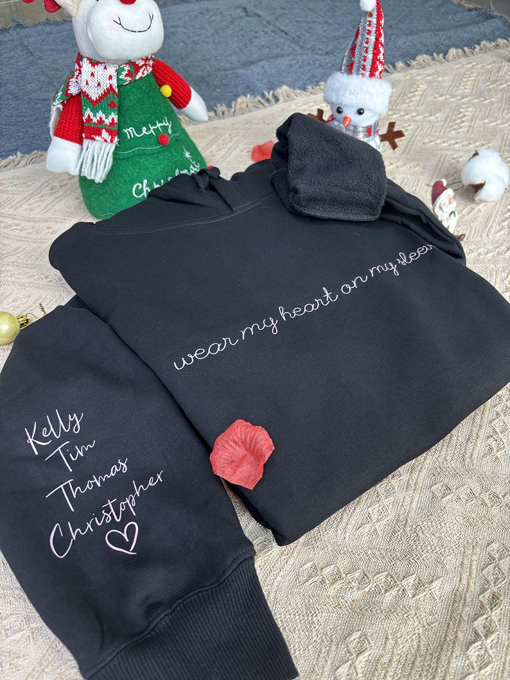 Klamay™ Plus Velvet Style-Custom I wear my heart on my sleeve Sweatshirt/Hoodie