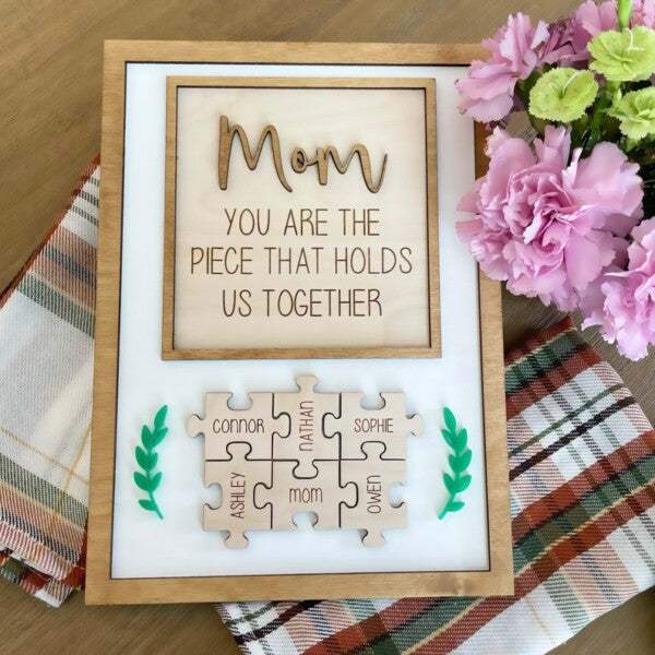 Personalized Mom Puzzle Sign – Custom Mother’s Day Gift