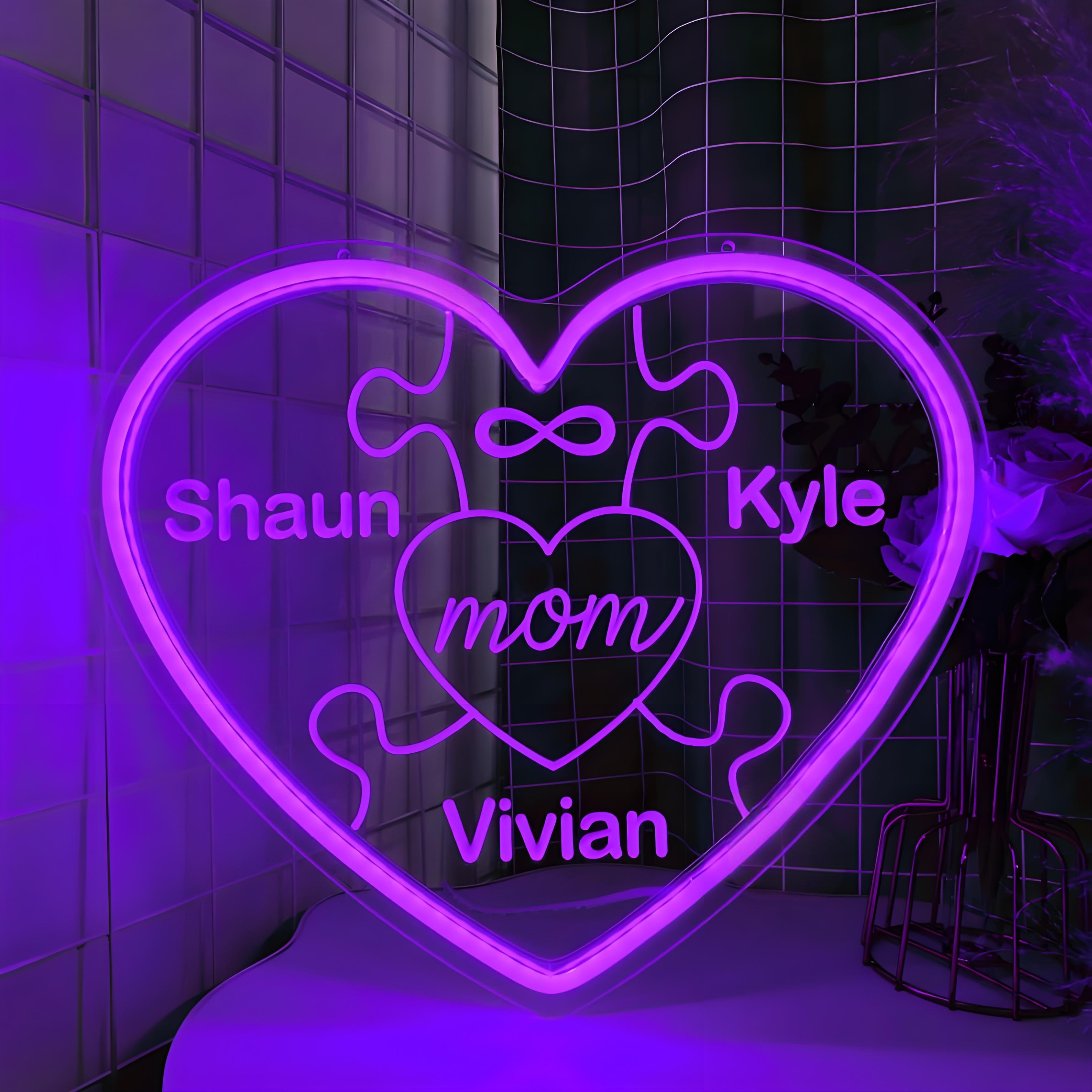 Custom Mom Puzzle Neon Sign,Gift For Mother's Day Gift