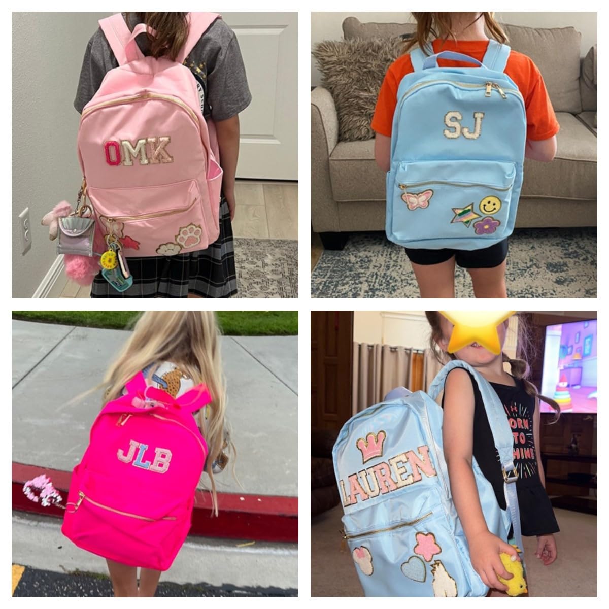 Personalized Back To School Kids Backpack With Name Patch Nylon School Gifts for Toddles Students
