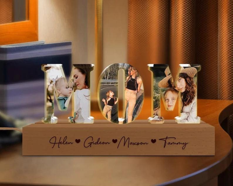 Personalized Photo Night Light, Gift for Mom, 3D Photo Night Lamp, Mom Birthday Gifts