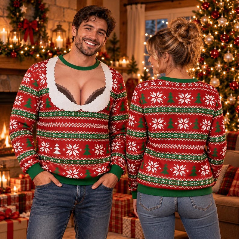 Funny Christmas Graphic Shirt, Ugly Christmas Sweater, Festive Xmas T-Shirt, Sweatshirt & Hoodie, Holiday Party Outfit, Christmas Gift