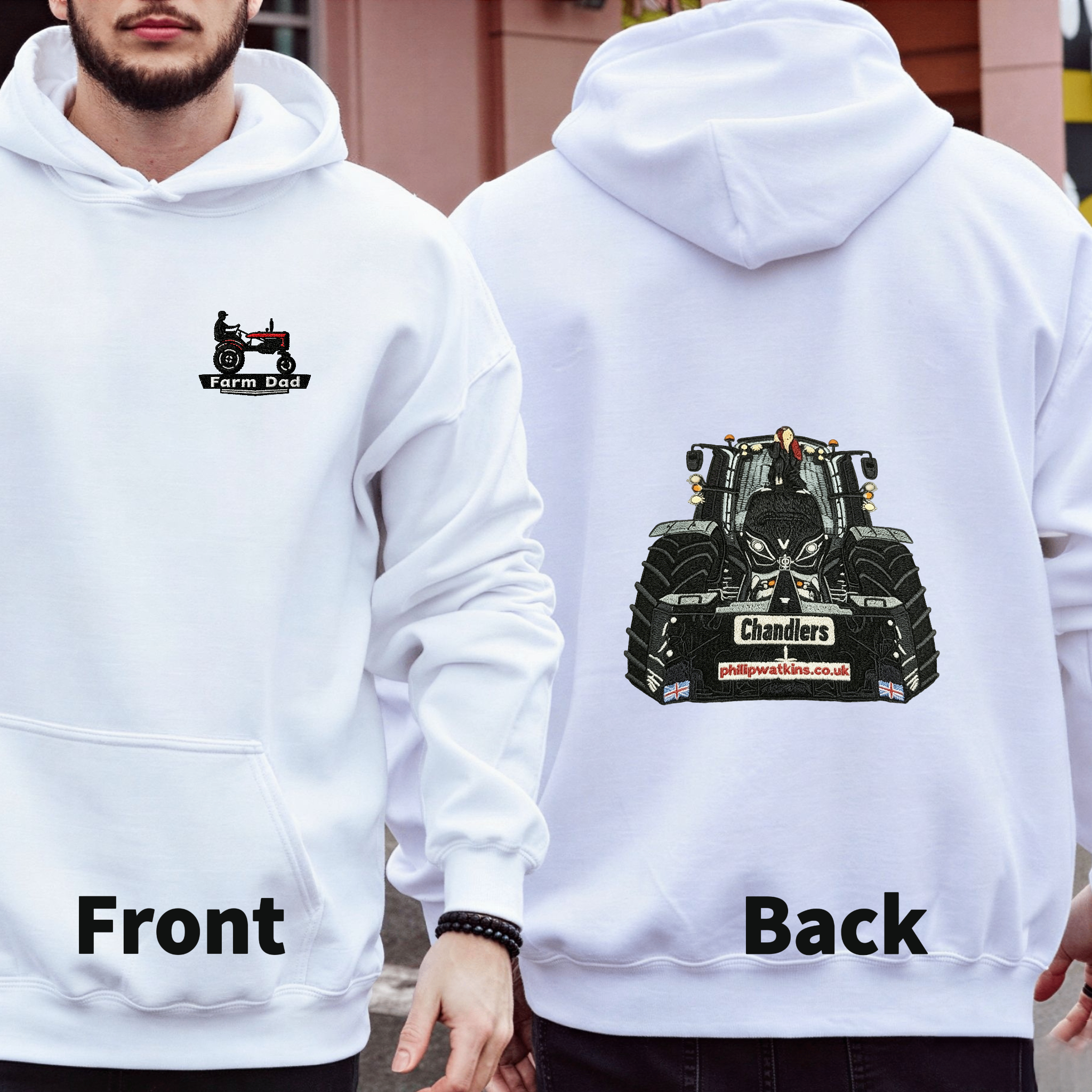 Custom Embroidered Car Hoodie (Back Design)—The Perfect Gift For Car Enthusiasts, Boyfriends, Or Dads