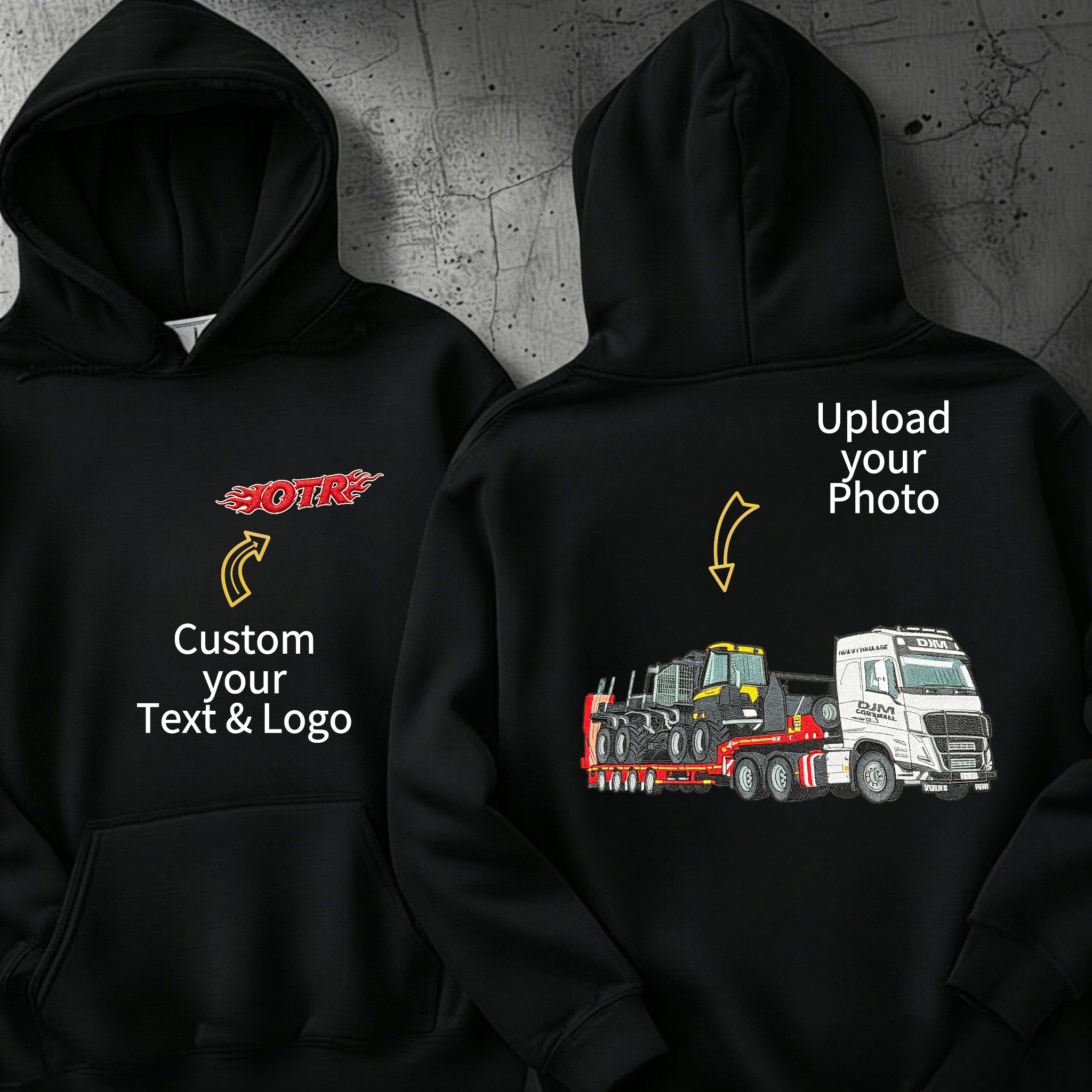 Custom Embroidered Car Hoodie (Back Design)—The Perfect Gift For Car Enthusiasts, Boyfriends, Or Dads