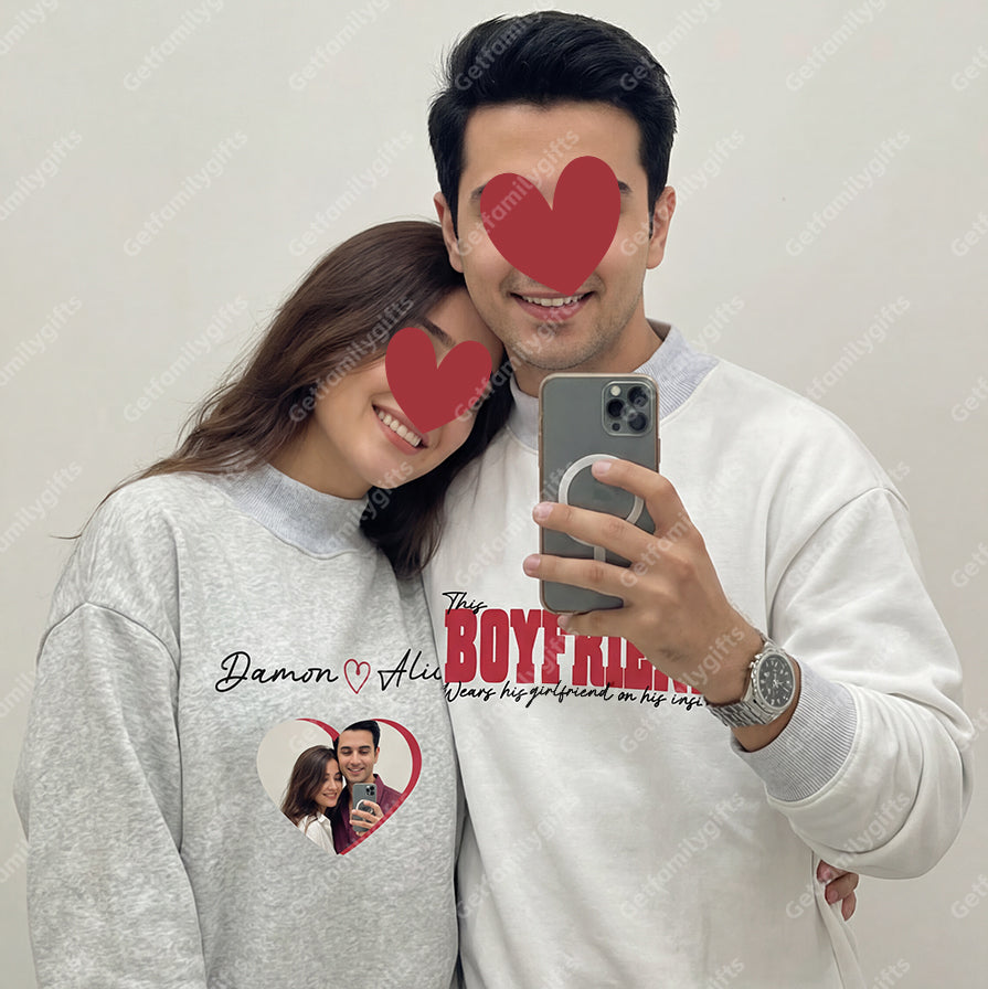 Custom Reversible Mockneck With A Photo Of Her Boyfriend On The Inside - The Perfect Valentine's Day Gift!