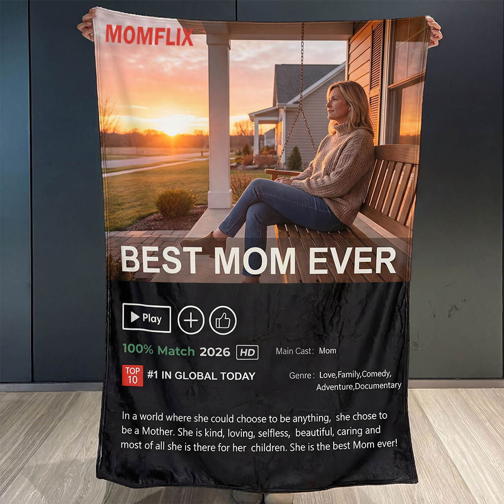 ⭐️Custom MOMFLIX Movie Photo Blanket: The Perfect Mother's Day Gift