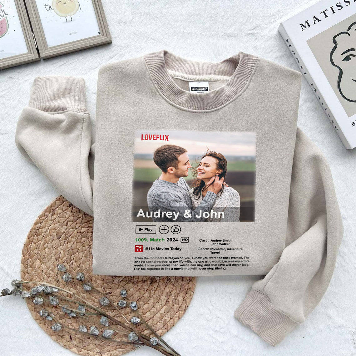 ⭐️Custom LOVEFLIX Movie Photo Shirt With Your Love Story