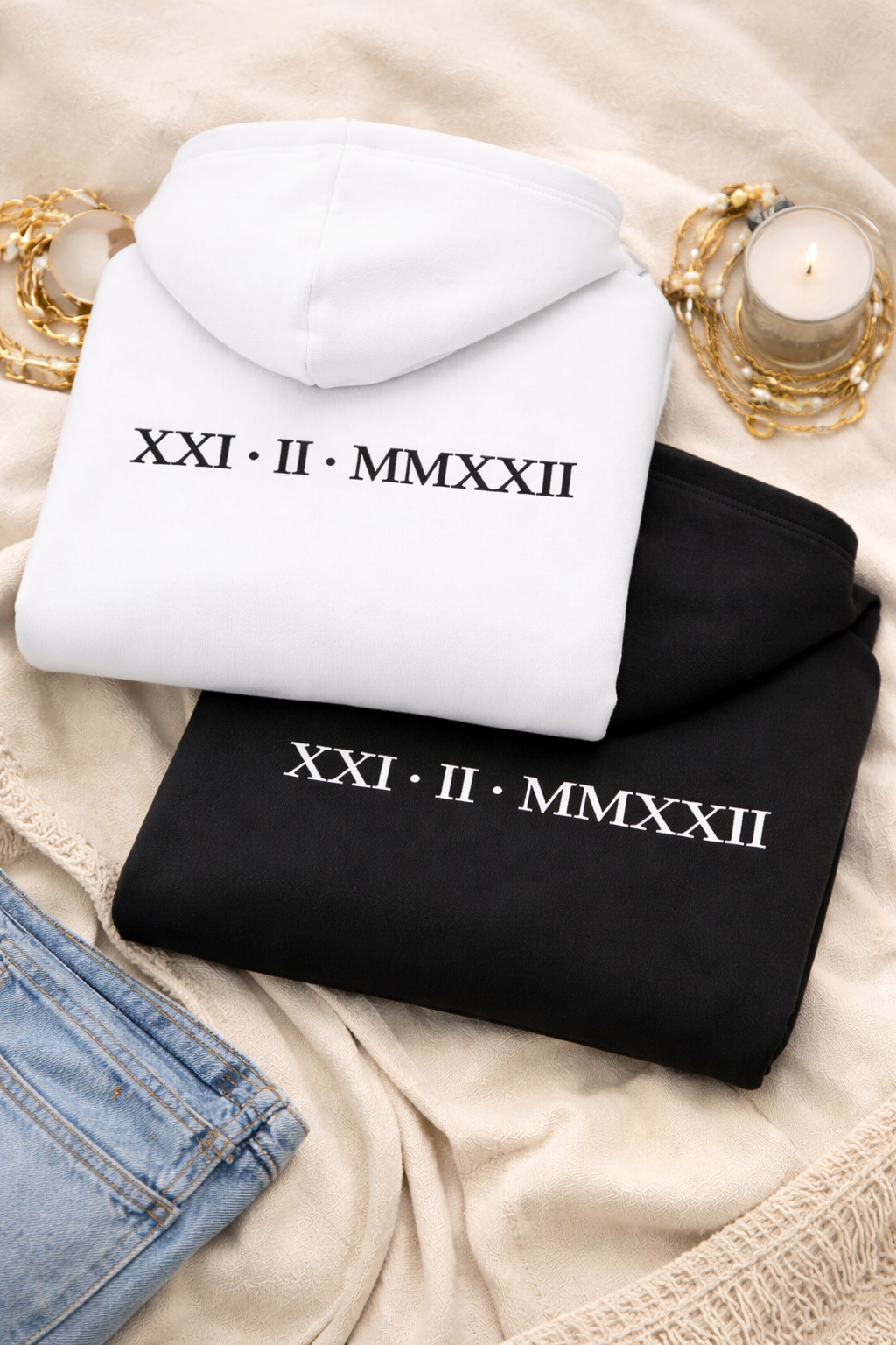 Roman Numeral BACK Embroidered Hoodie