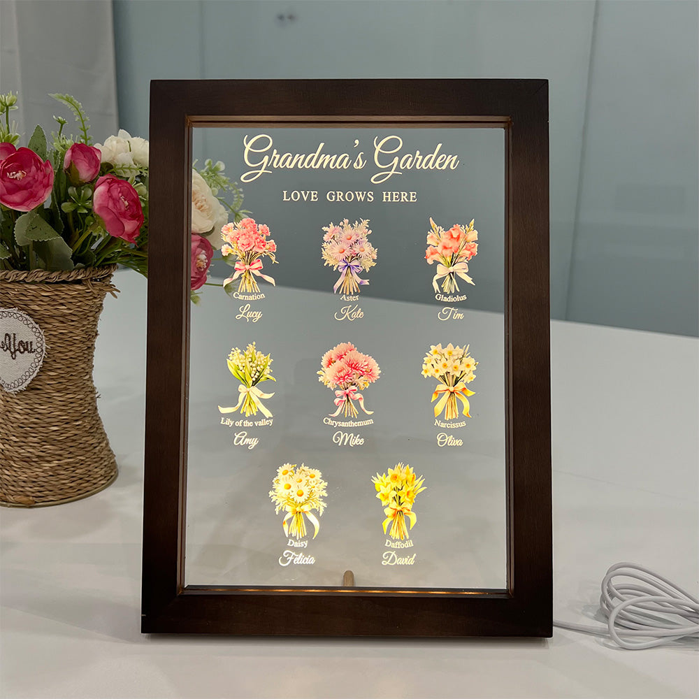 Personalized Birthday Month Bouquet Customized Led Lights - Gifts for Mom/Grandma
