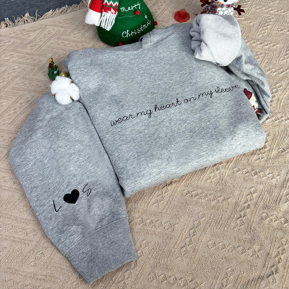 Klamay™ Plus Velvet Style-Custom I wear my heart on my sleeve Sweatshirt/Hoodie