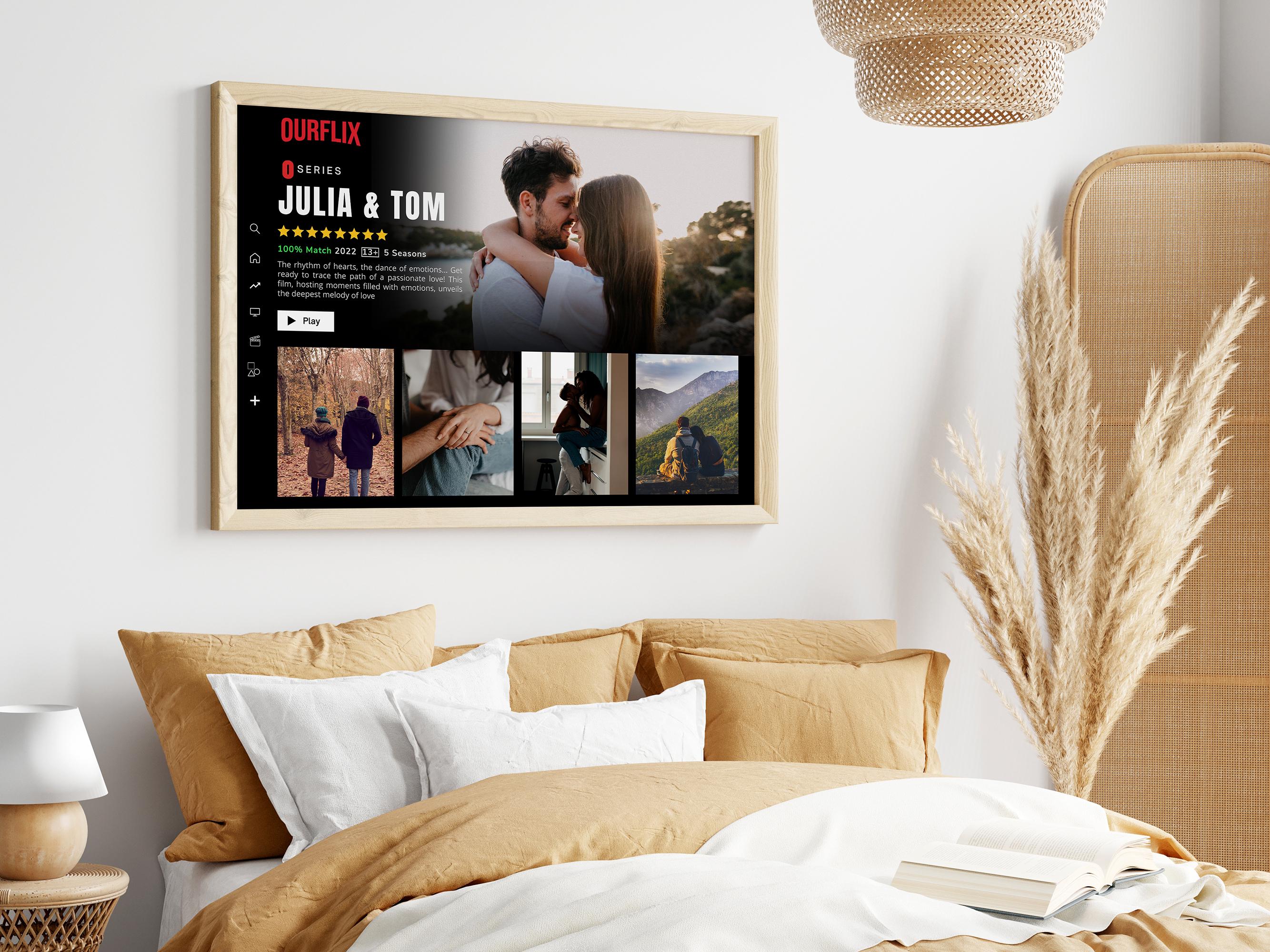 Personalized Lovestory Movie Frame, Gift For Lover