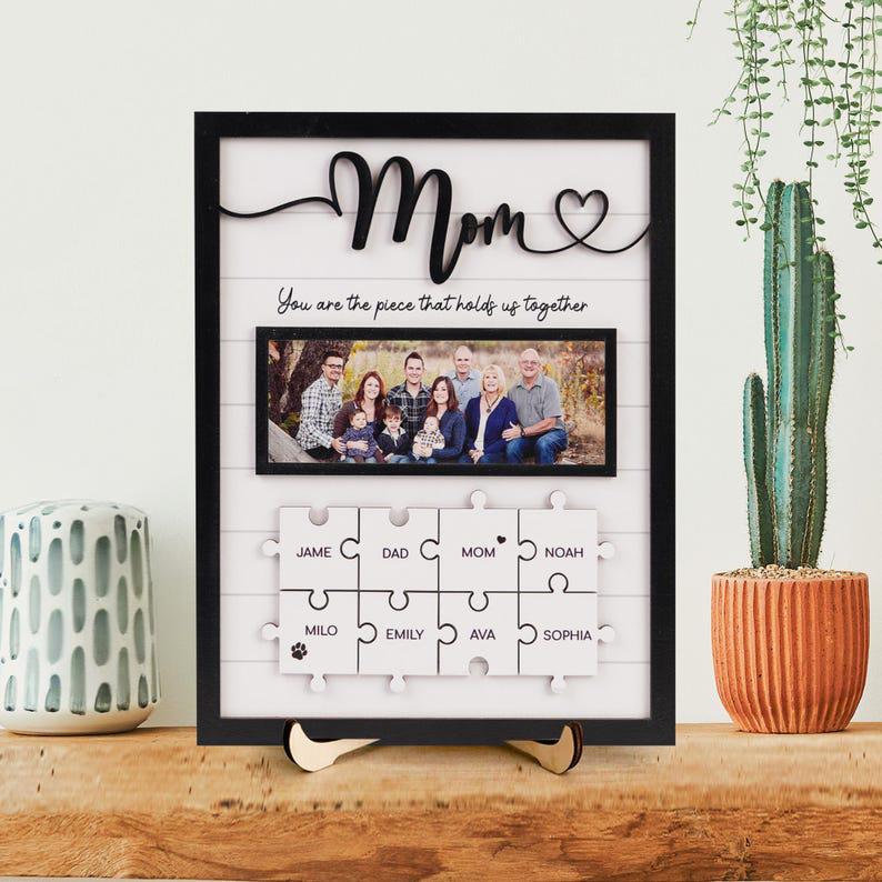 Personalize Family Puzzle Sign Personalized Gift –Wooden Sign For Mom