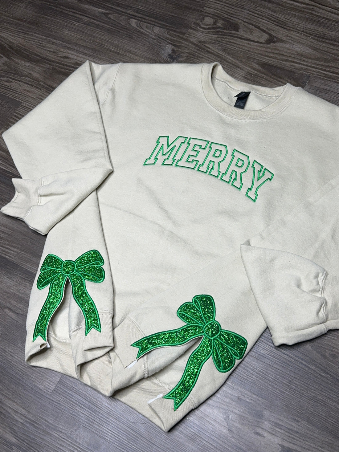 Christmas Applique Bow Shirt, Cute Christmas Shirt, Coquette Bow, Embroidered Side Slit Bow Shirt
