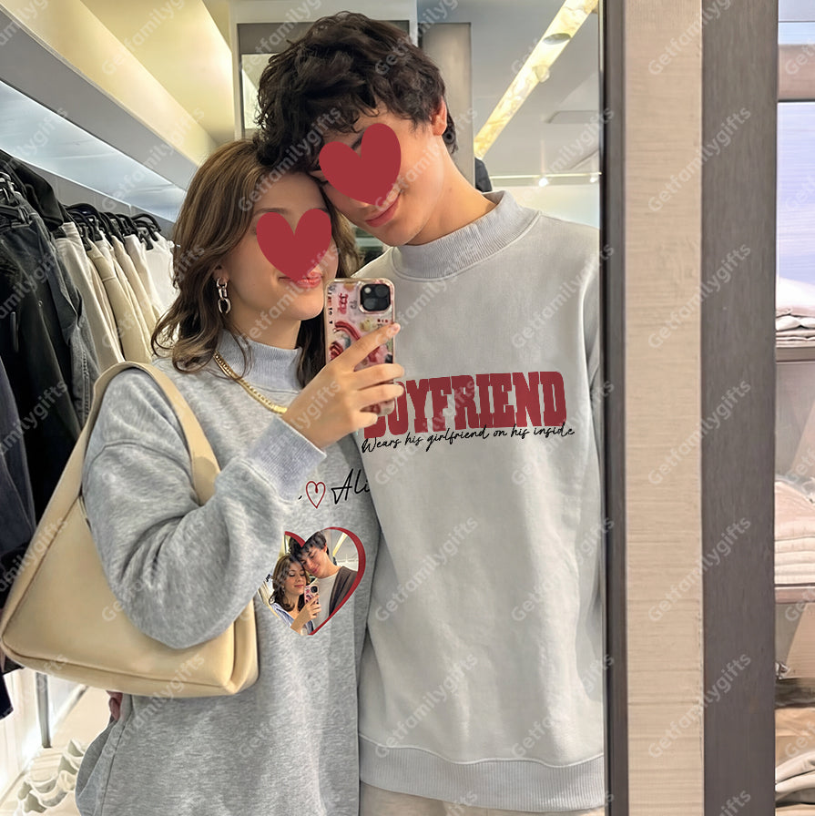 Custom Reversible Mockneck With A Photo Of Her Boyfriend On The Inside - The Perfect Valentine's Day Gift!