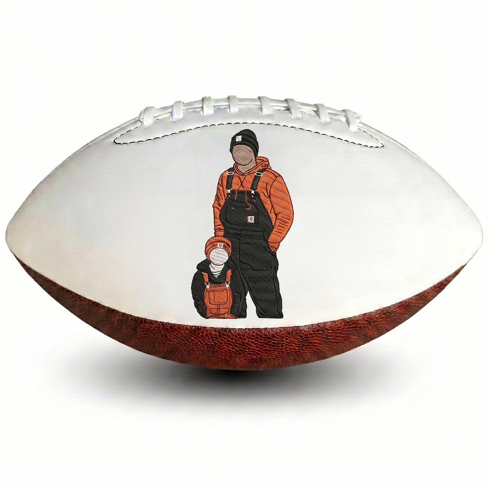 Custom Photo Embroidered Football | Full Color Father's Day Gift for Dad