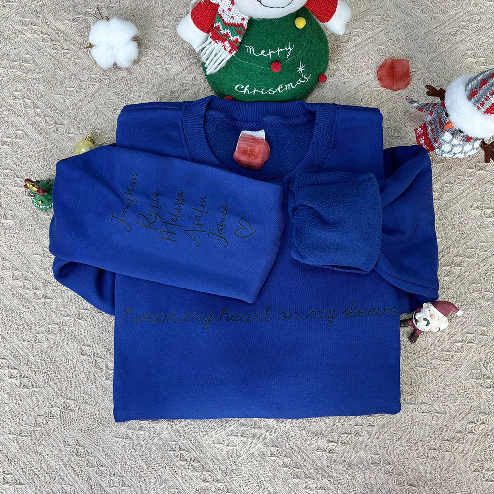 Klamay™ Plus Velvet Style-Custom I wear my heart on my sleeve Sweatshirt/Hoodie