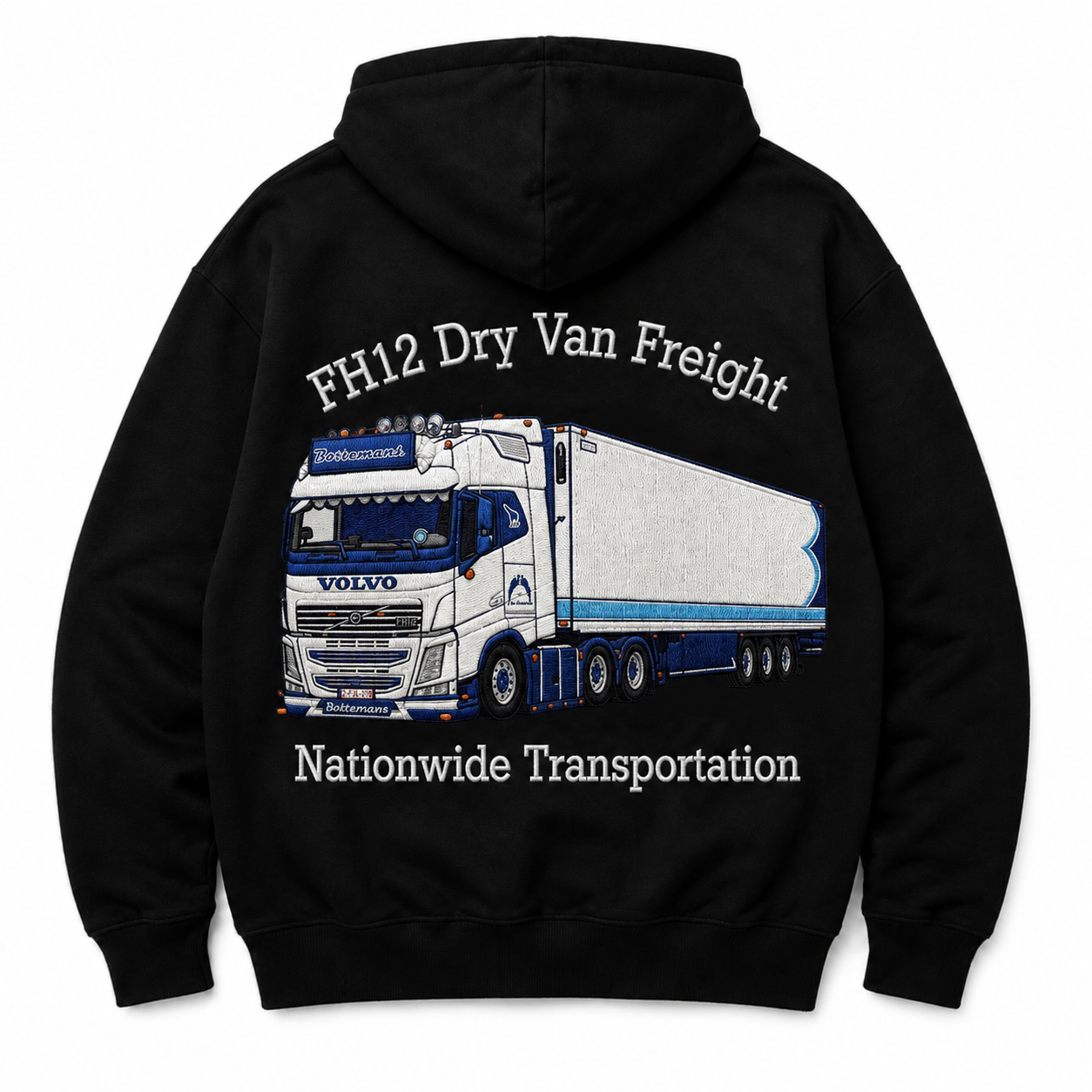 Personalized Truck Driver Hoodie – Custom Embroidered Big Rig Sweatshirt with Your Truck & Fleet Name – Gift for Truckers, Dads & Road Legends
